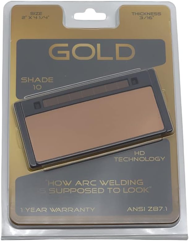 TrueArc Gold Auto-Darkening HD Welding Lens – Replacement True Color Filter – Fits most 2 x 4 1/4 Welding Hoods – Shade 10