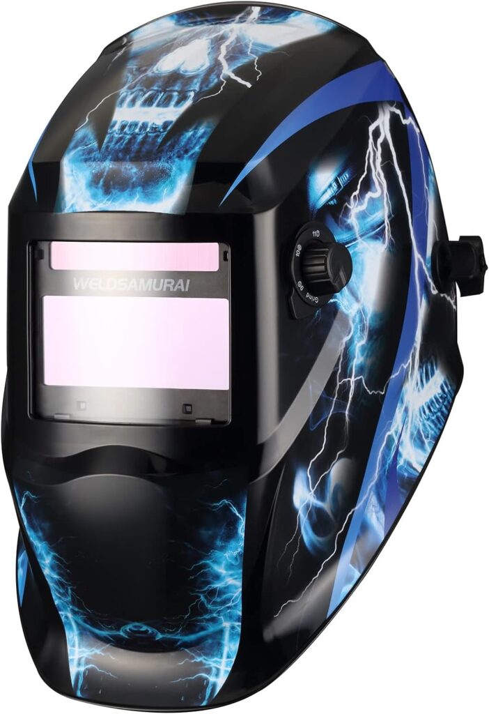 WELDSAMURAI Auto Darkening Welding Helmet, True Color Solar Power Welding Hood, 4 Arc Sensor Wide Shade 4/5-8/9-13 Welder Mask Shield with Grinding for TIG MIG MMA Plasma