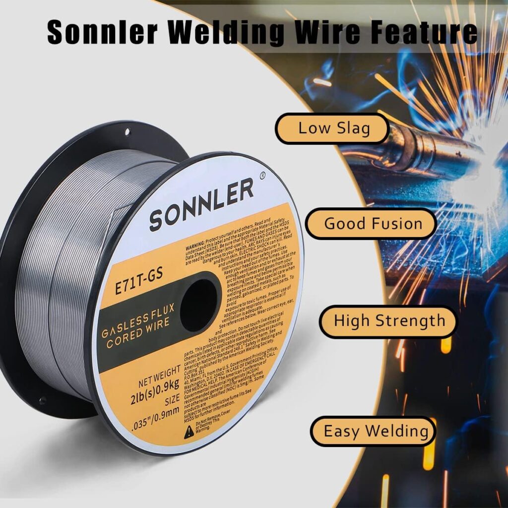 0.035 flux core welding wire, 3 Spools E71T-GS Low Splatter gasless Carbon Steel Mig Welding Wire Compatible With HF Fourney Harbor Welder(3 PACK)