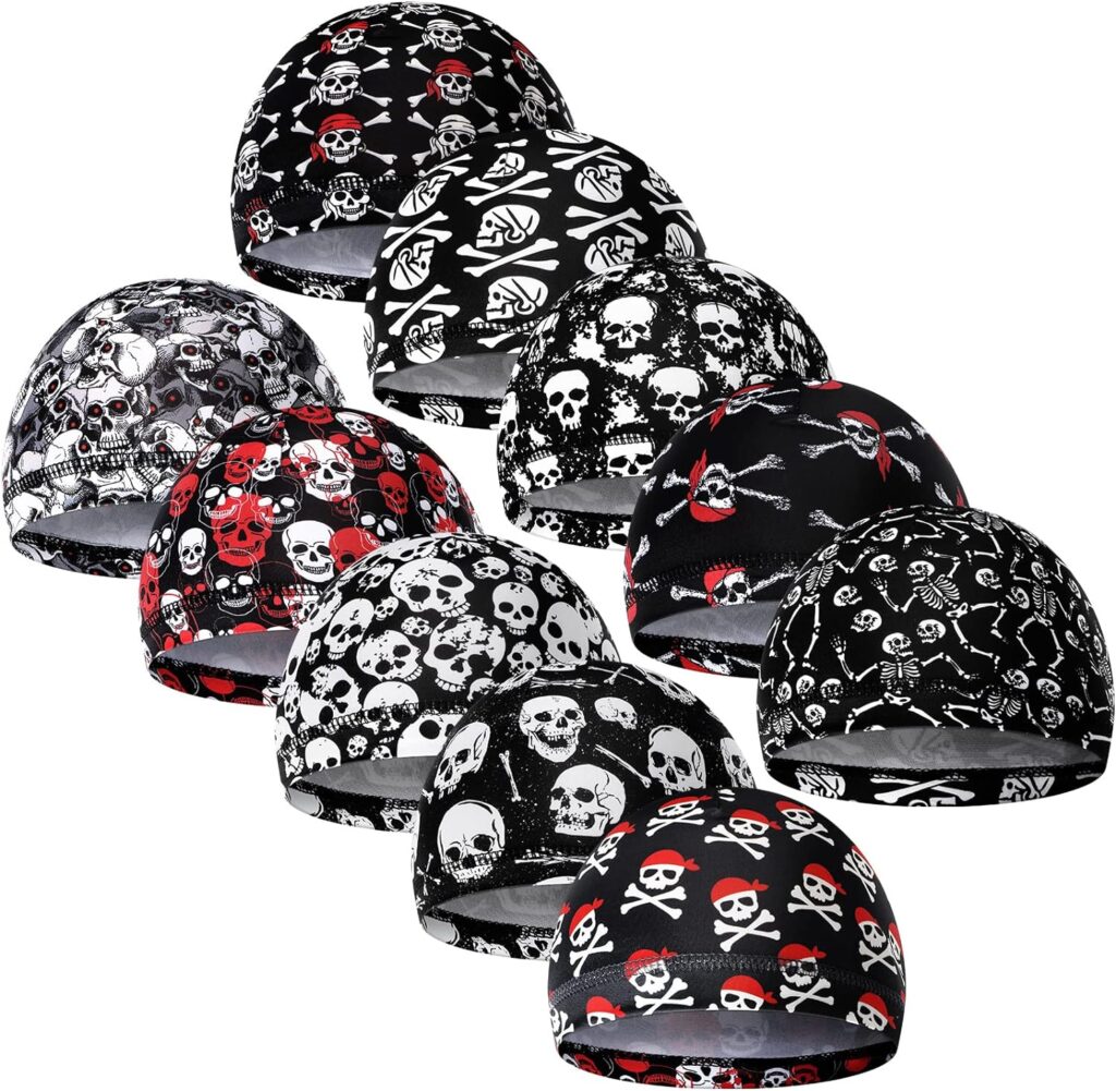 10 Pcs Men Cooling Skull Caps Helmet Liner Sweat Cap Wicking Beanie Welding Caps Do Rags Head Wrap for Women Teens