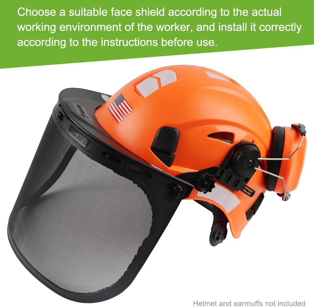 Forestry Safety Helmet Chainsaw Helmet with Mesh Face Shield and Ear Muffs 3 in 1 Forestry Hard Hat