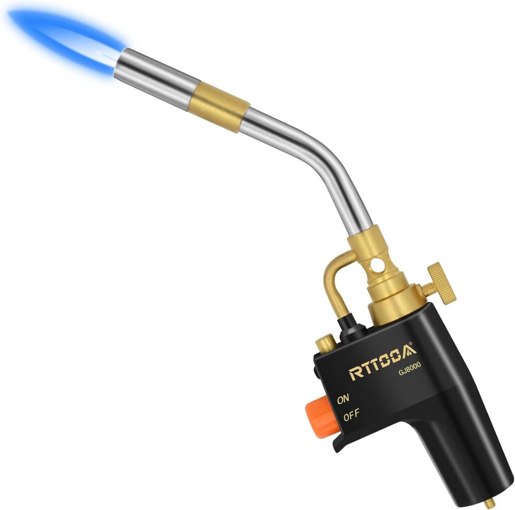 High Intensity Propane Torch Head, GJ-8000 Trigger Start Gas Torch Kit with Self Ignition, Pencil Flame Welding Torch Fuel by MAPP, MAP/PRO, Propane torch Kit（CSA Certified)