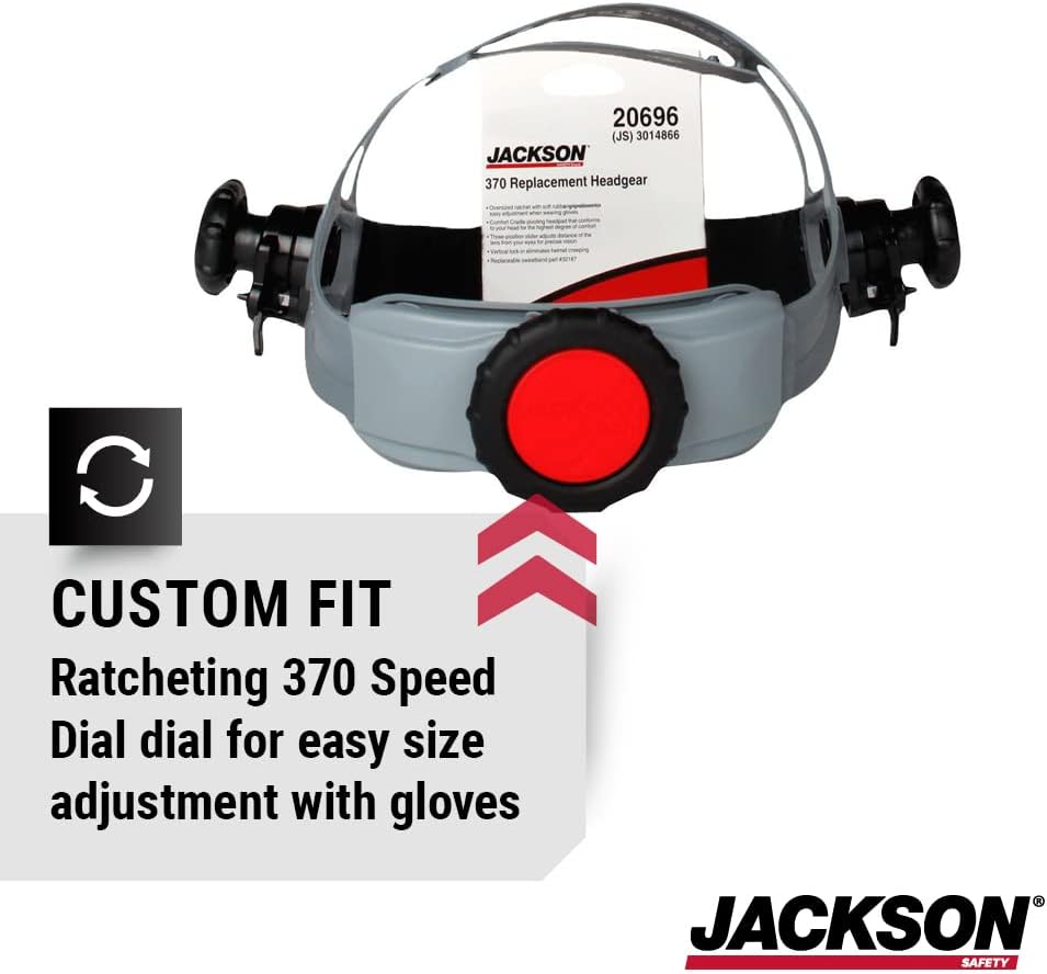 Jackson Safety 370 Replacement Headgear Part - Welding Helmet Accessories - Adjustable - Black/Grey - 20696