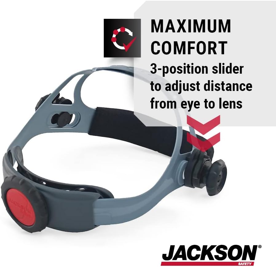 Jackson Safety 370 Replacement Headgear Part - Welding Helmet Accessories - Adjustable - Black/Grey - 20696