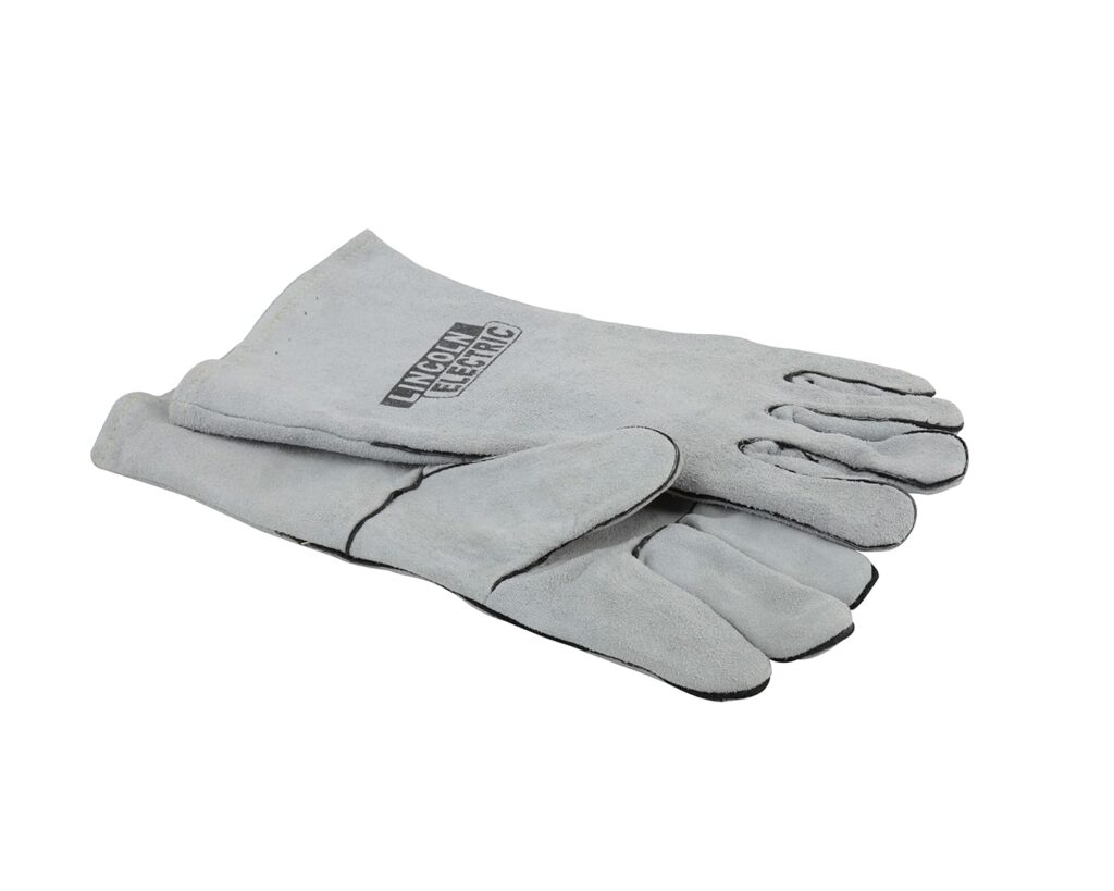 Lincoln Electric Leather Welding Gloves KH641, Premium Hand Protection from Welder and Cutting Torch Heat, Commercial Quality, Cotton Lined, Gauntlet Cuff, Unisex, Grey, One Size (Pack of 2)