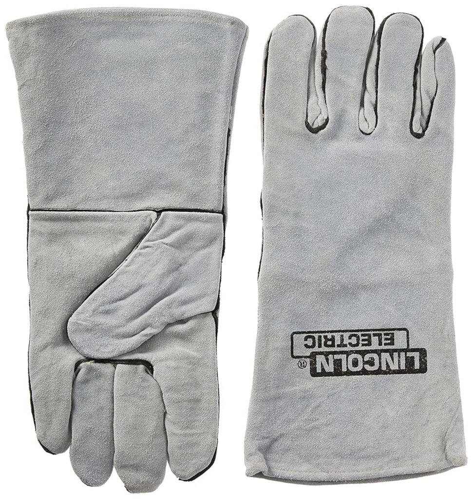 Lincoln Electric Leather Welding Gloves KH641, Premium Hand Protection from Welder and Cutting Torch Heat, Commercial Quality, Cotton Lined, Gauntlet Cuff, Unisex, Grey, One Size (Pack of 2)