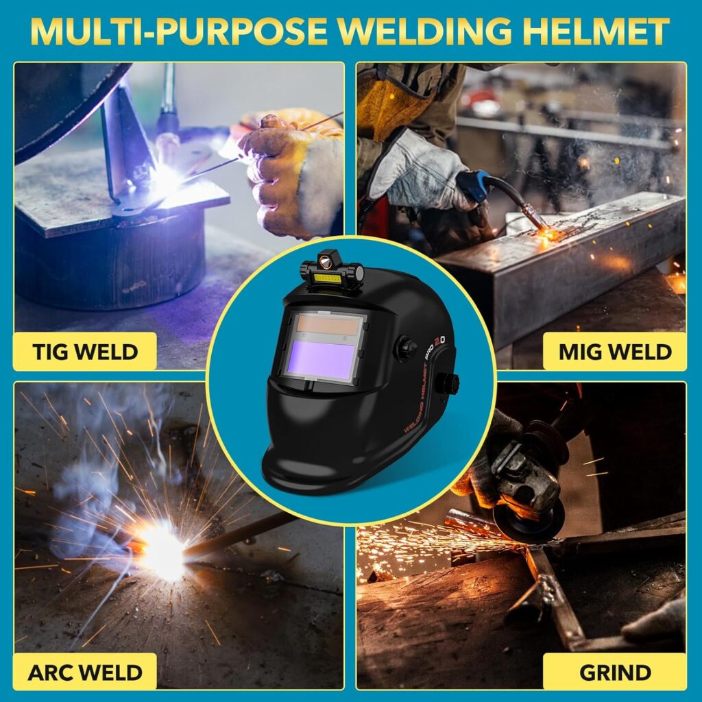 TRQWH Welding Helmet Auto Darkening with LED Light