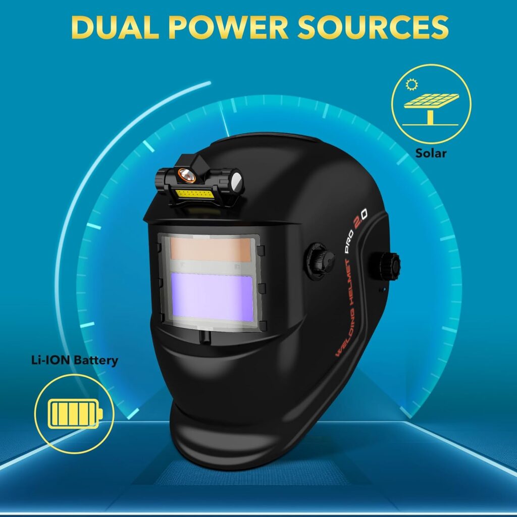 TRQWH Welding Helmet Auto Darkening with LED Light