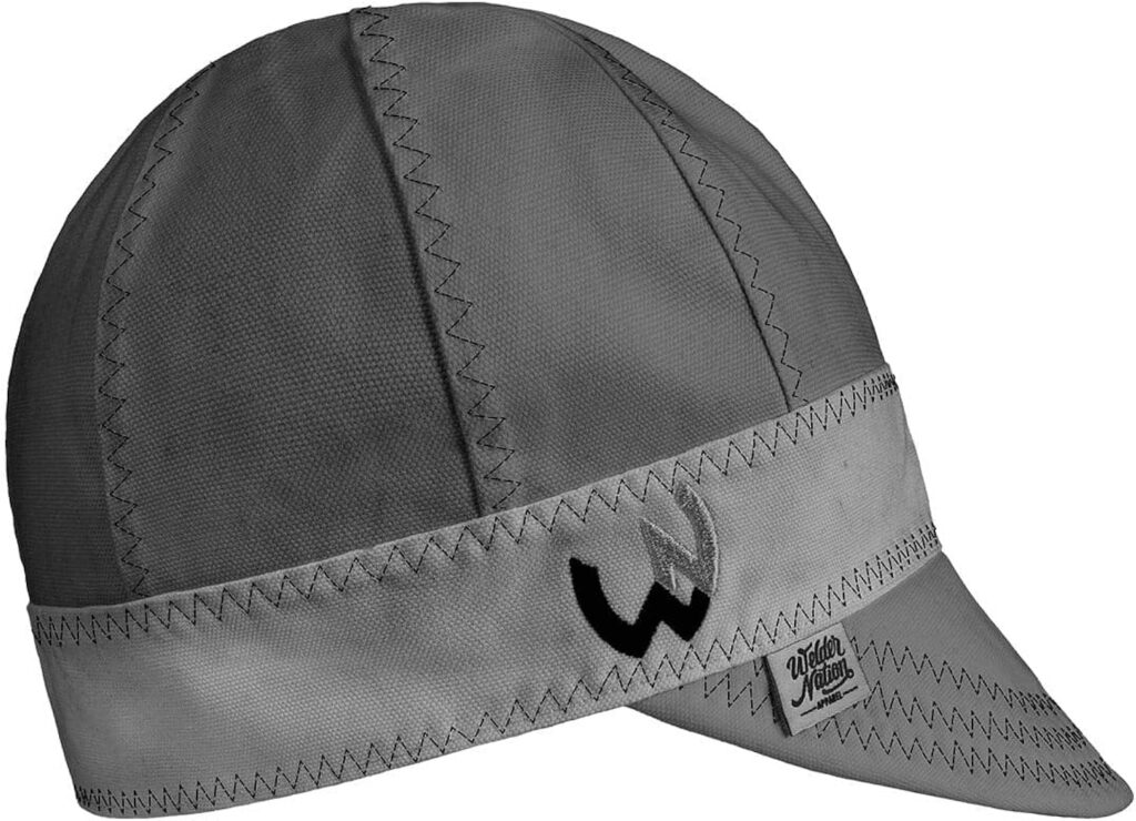 Welder Nation 8 Panel Soft, 10 oz Light Weight Cotton Welding Cap, Durable for Safety and Protection While Welding. Stick ARC