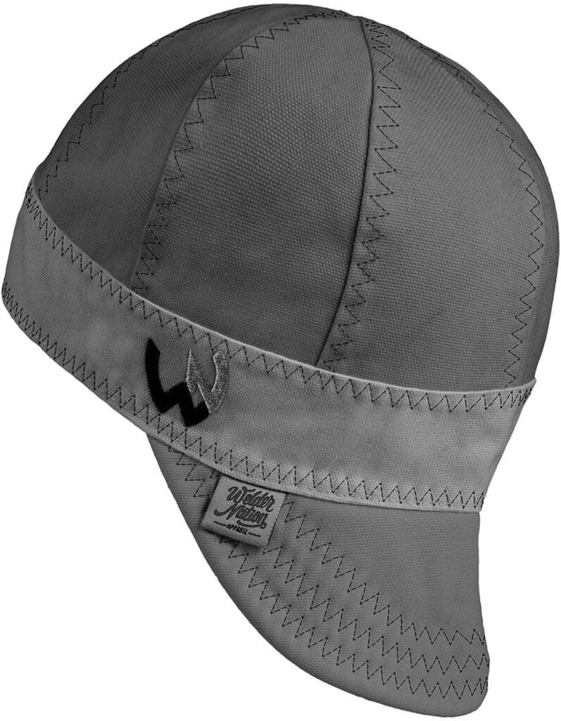 Welder Nation 8 Panel Soft, 10 oz Light Weight Cotton Welding Cap, Durable for Safety and Protection While Welding. Stick ARC