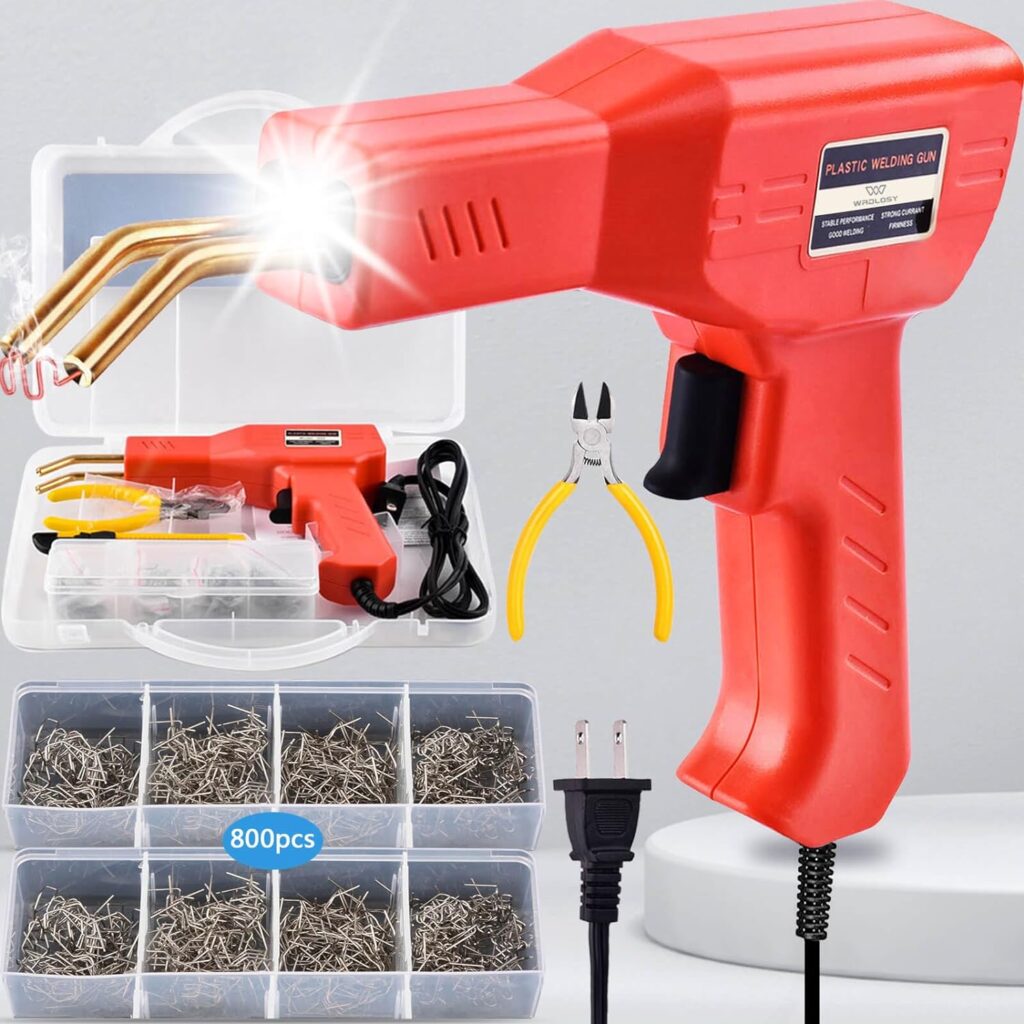 Wrdlosy Plastic Welder, 800PCS Staples, Plastic Welding Kit, Must Have For DIYers, Instant On/Off, Plastic Welder Kit, Bumper Repair Kit Plastic Repair Kit, Portable Toolbox, Hot Stapler