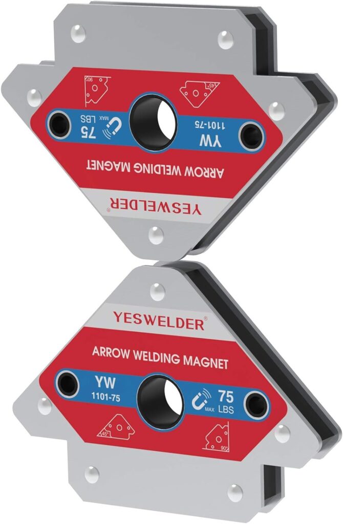 YESWELDER 50 LB Welding Magnet-4 Pieces of Magnetic Welding Holder 50 LBS Holding Power Welding Accessories