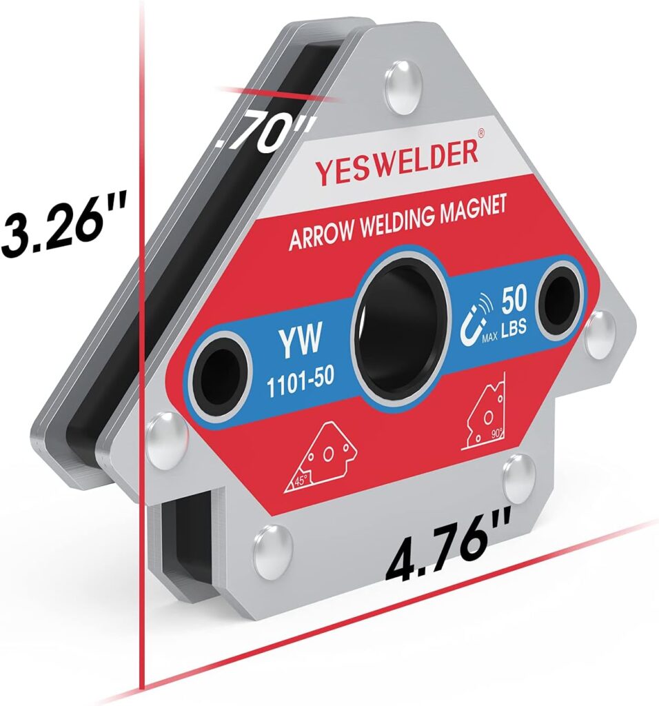 YESWELDER 50 LB Welding Magnet-4 Pieces of Magnetic Welding Holder 50 LBS Holding Power Welding Accessories