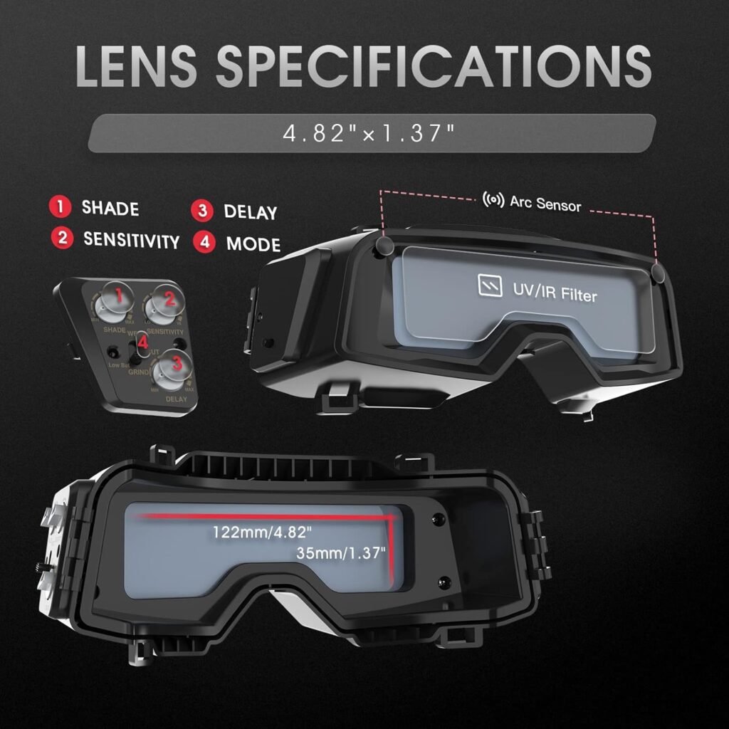 YESWELDER True Color Auto Darkening Welding Goggles,Wide Shade Range 4/5-9/9-13 with Grinding, Welding Glasses Welder Mask Welding Helmet for TIG MIG ARC Plasma Cut